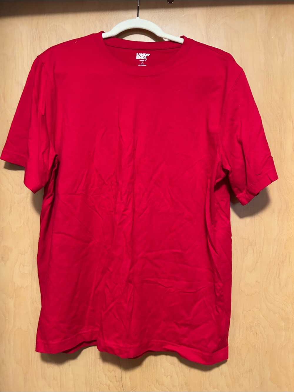 Lands' End Men’s Bright Red Crewneck Tee